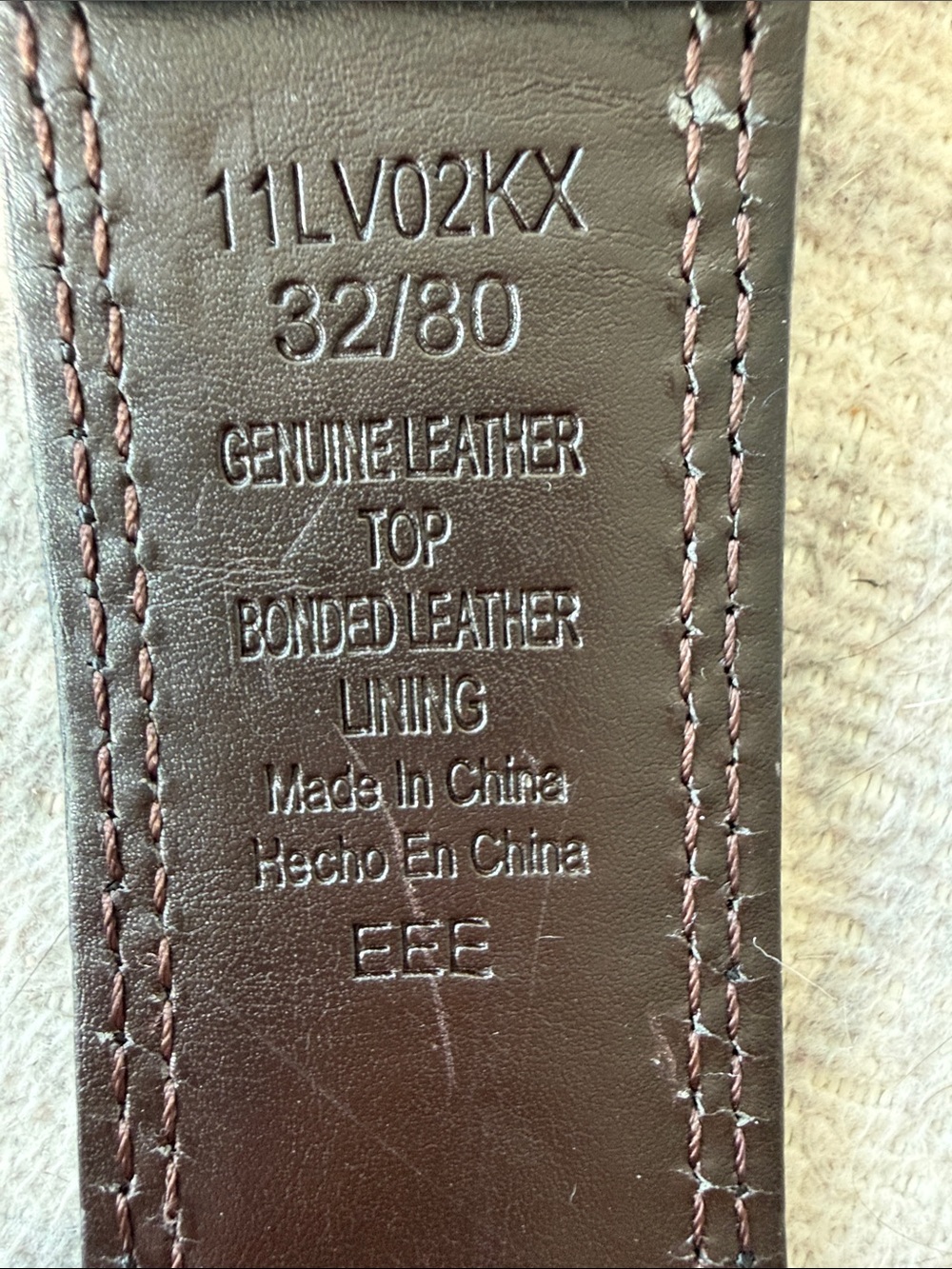 Men's Brown Genuine Leather Belt - Classic Casual Style LEVIS Reversible 32”